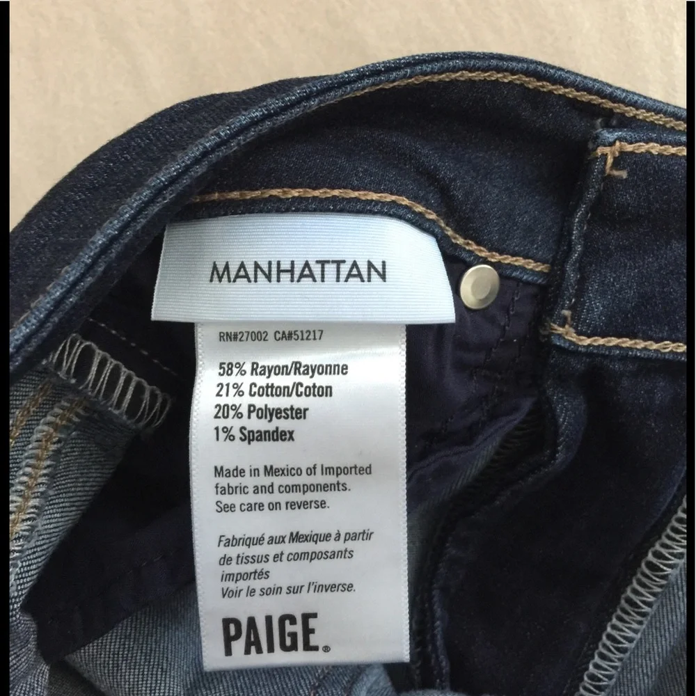 Paige Manhattan Mid Rise Dark Wash Bootcut Jeans - Picture 8 of 10